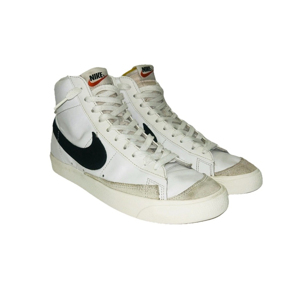 Nike Blazer Mid‎ '77 Vintage White Black Retro High Top Sneakers Men's Size US 8